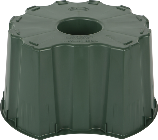 Conical rain barrel foot 