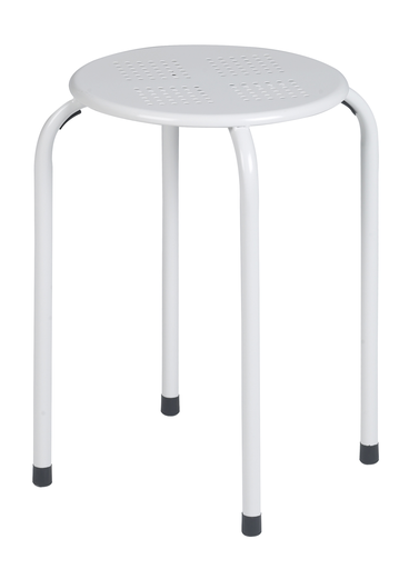 [Q010B] Tabouret métal blanc 