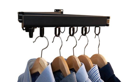 [V179] Séchoir mural pliable en trois parties 18 porte-manteaux 