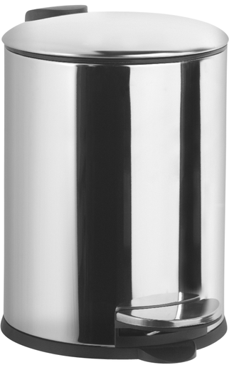 Poubelle à pédale inox brillant
