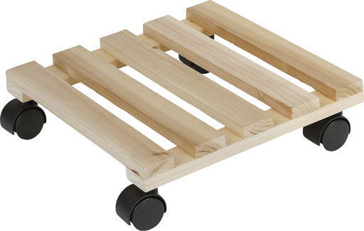 [R050] Support pot à roulettes bois 